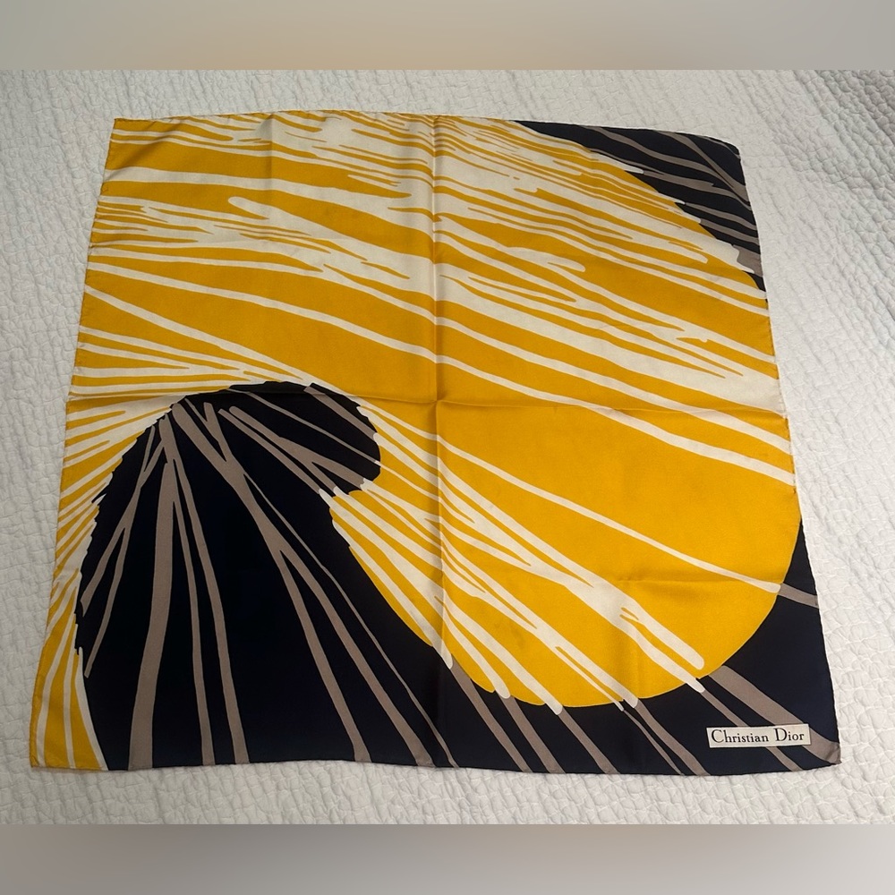 CHRISTIAN DIOR VINTAGE Silk Scarf - 30” x 30.5”
